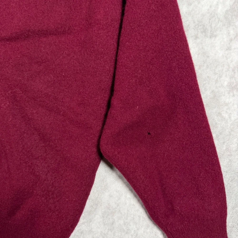 Vintage Peter Scott Lambswool V-Neck Sweater Burgundy Old Reunion Golf Club